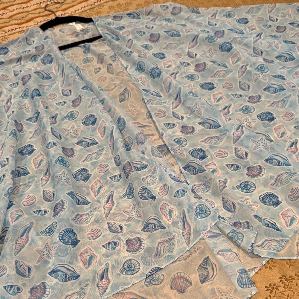 MIA & TESS Cover Up for Swimsuit, Seashell Print, Polyester, One Size